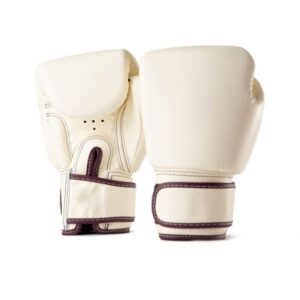 Rouser White Leather Boxing Punching Gloves